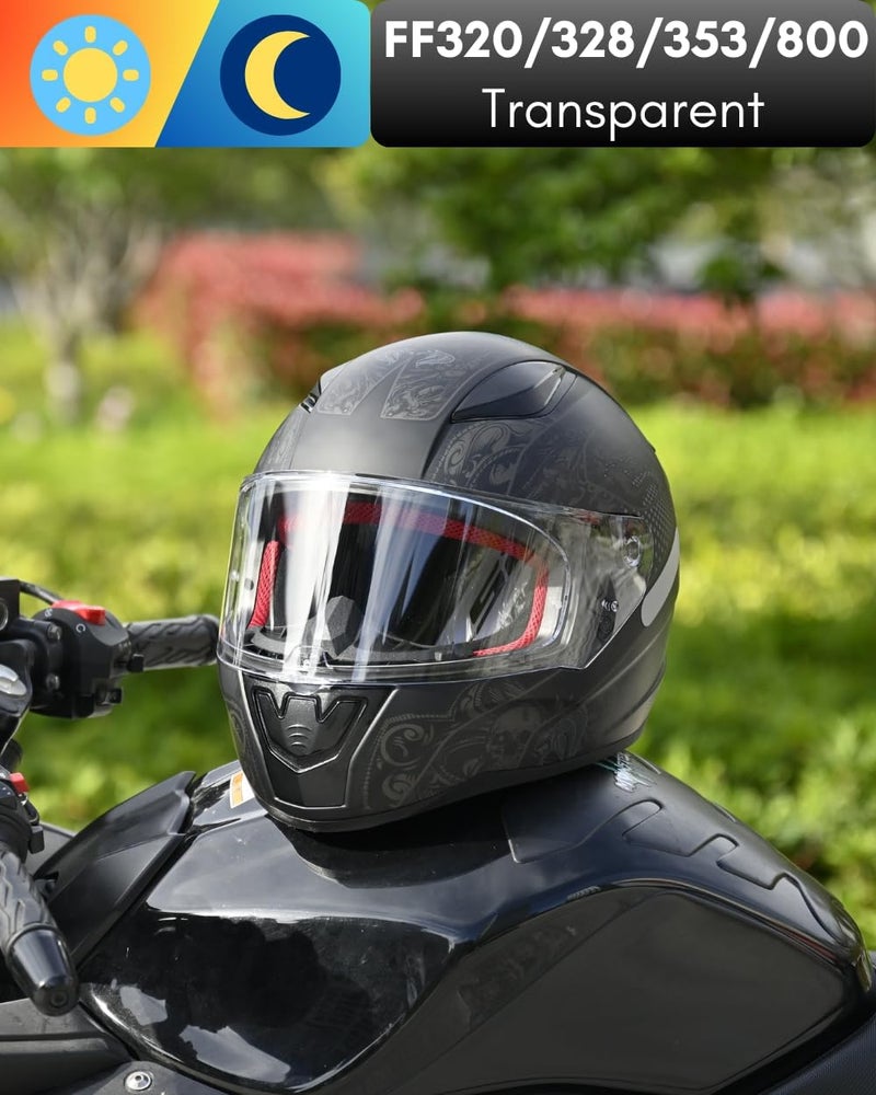 Logto Compatible with LS2 FF353/320/328/800 Helmets Visor Tint Replacement Motorcycle Helmet Face Shield (Transparent) - Image 4